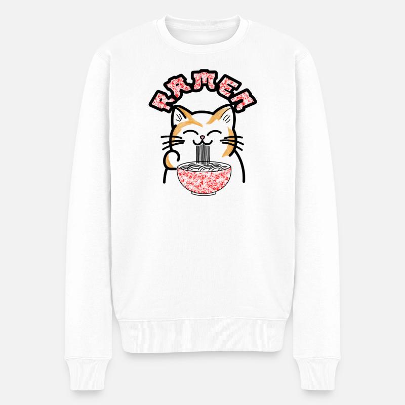 Pop Art des chats ramen - Pull Premium bio Homme - blanc