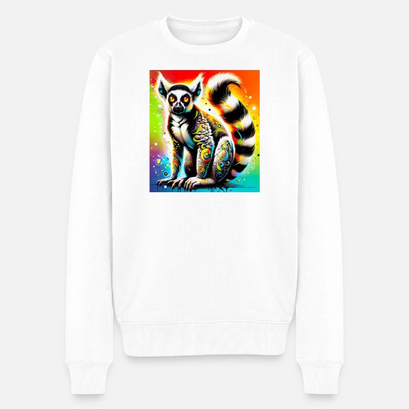 Lemur - Männer Premium Bio Pullover - Weiß