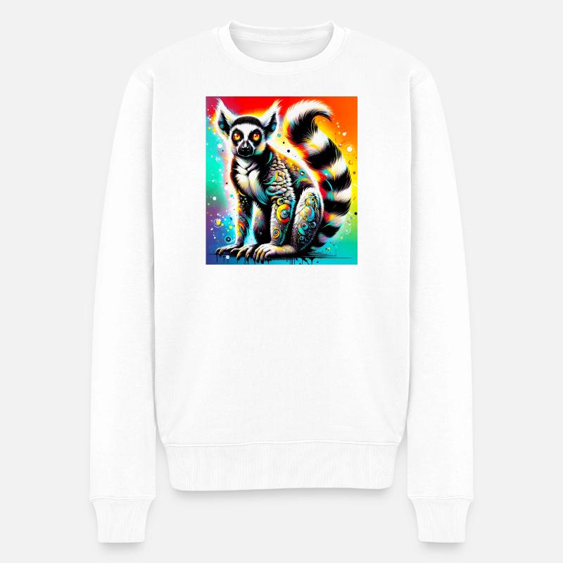 Lemur - Männer Premium Bio Pullover - Weiß