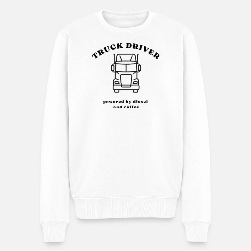 Vue frontale du camion Line - Pull Premium bio Homme - blanc