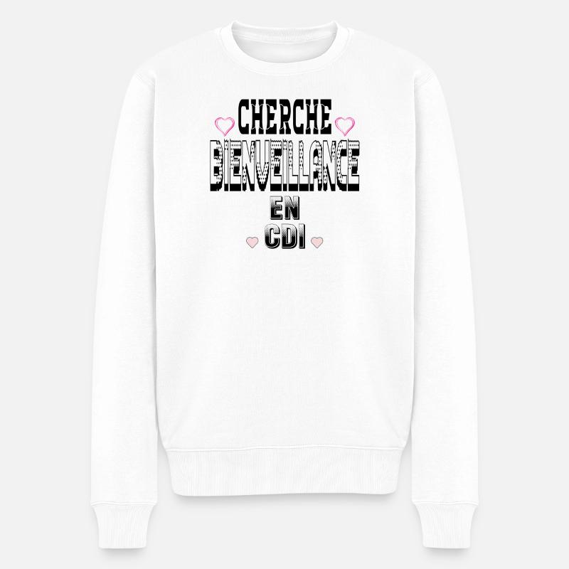 Cherche Bienveillance en CDI - Pull Premium bio Homme - blanc