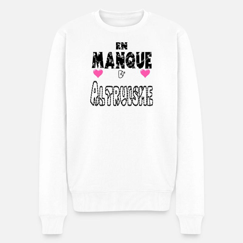 Fehlender Altruismus - Männer Premium Bio Pullover - Weiß