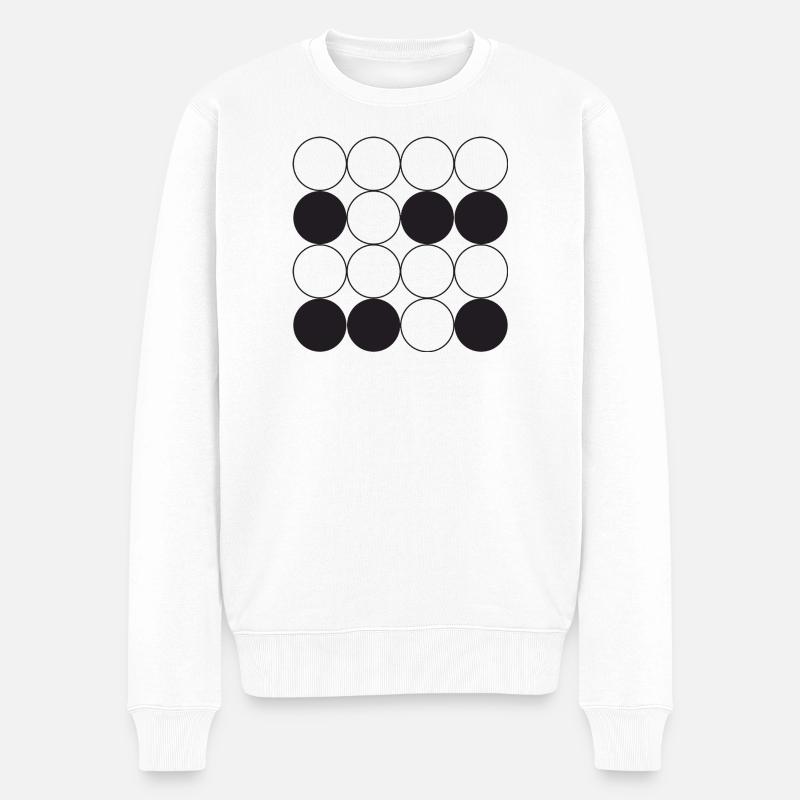 Kreisgitter-Design - Männer Premium Bio Pullover - Weiß