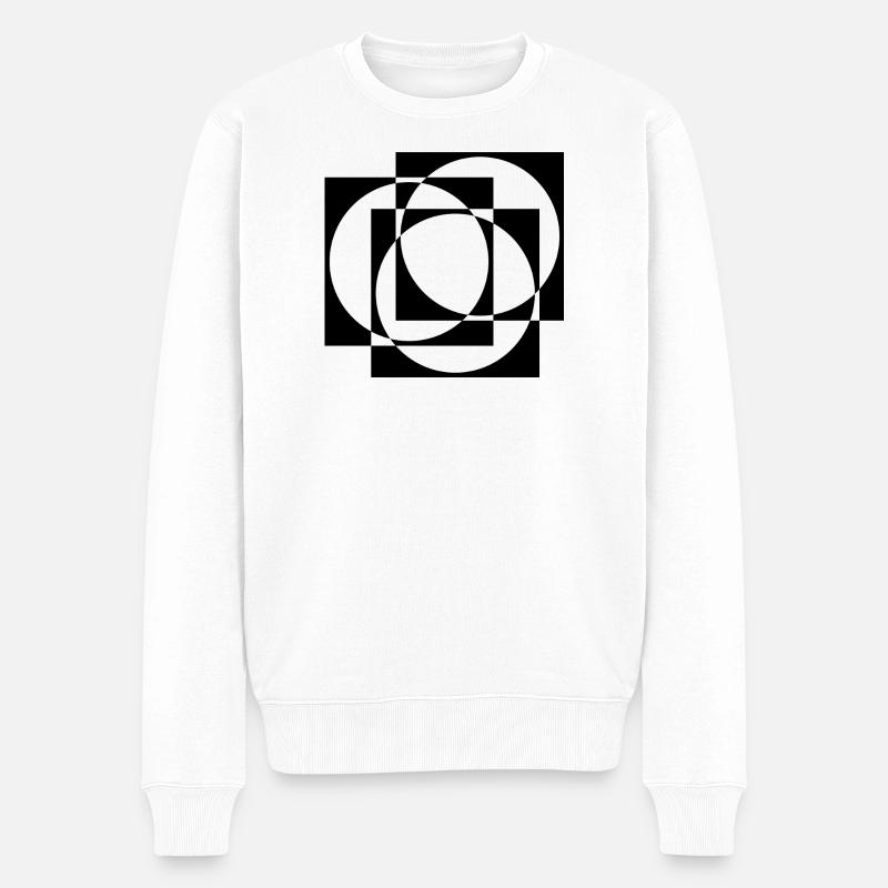 geometric circles and squares pattern - Men's Premium Organic Jumper - white