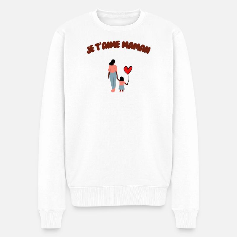 Je t'aime maman  - Pull Premium bio Homme - blanc