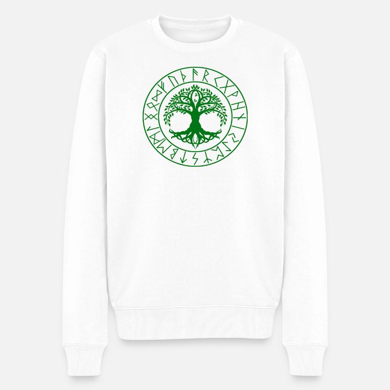 Nœud celtique Viking Tree - Pull Premium bio Homme - blanc