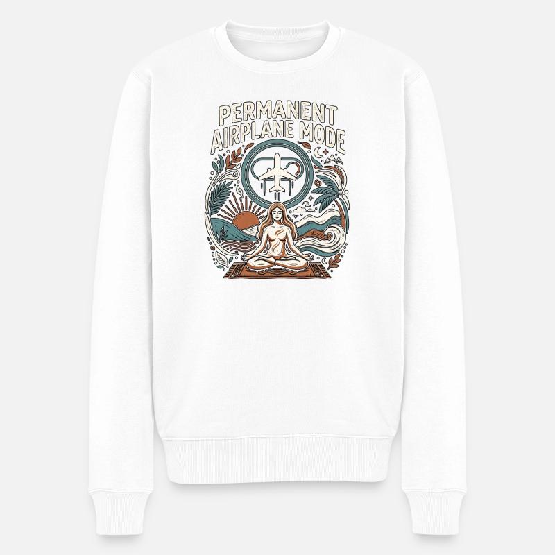 Mode Yoga Air Plane - Pull Premium bio Homme - blanc