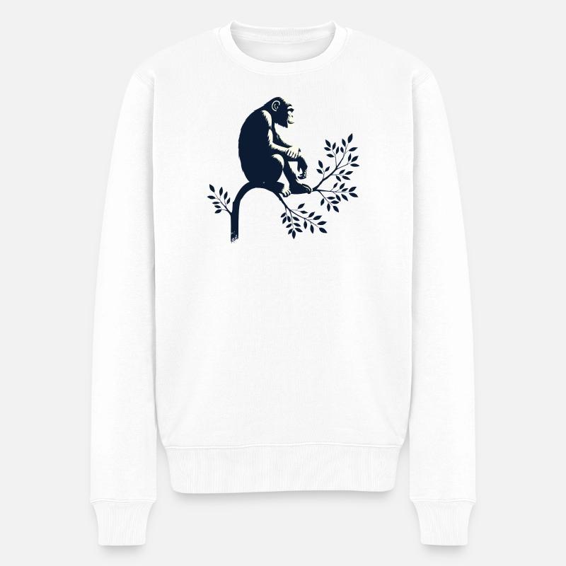 Chimpanzé - Pull Premium bio Homme - blanc