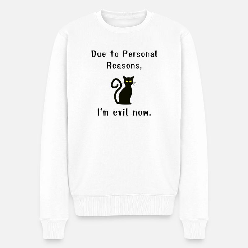 Chat maléfique - Pull Premium bio Homme - blanc