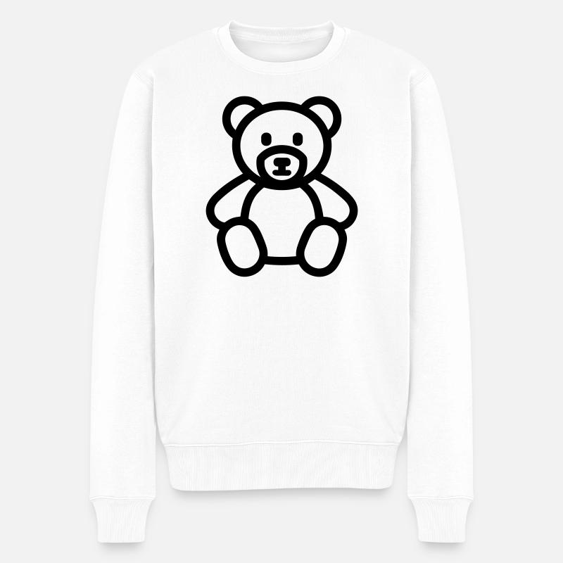Bär - Männer Premium Bio Pullover - Weiß