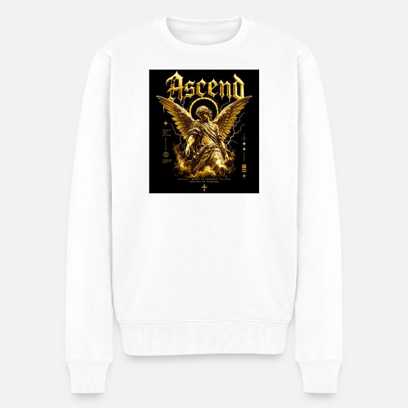 Goldener Engel Ascensus - Männer Premium Bio Pullover - Weiß