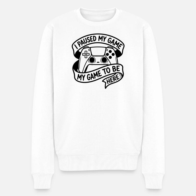 Gaming - Männer Premium Bio Pullover - Weiß