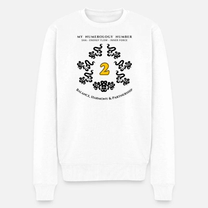 Numer_2 - Männer Premium Bio Pullover - Weiß