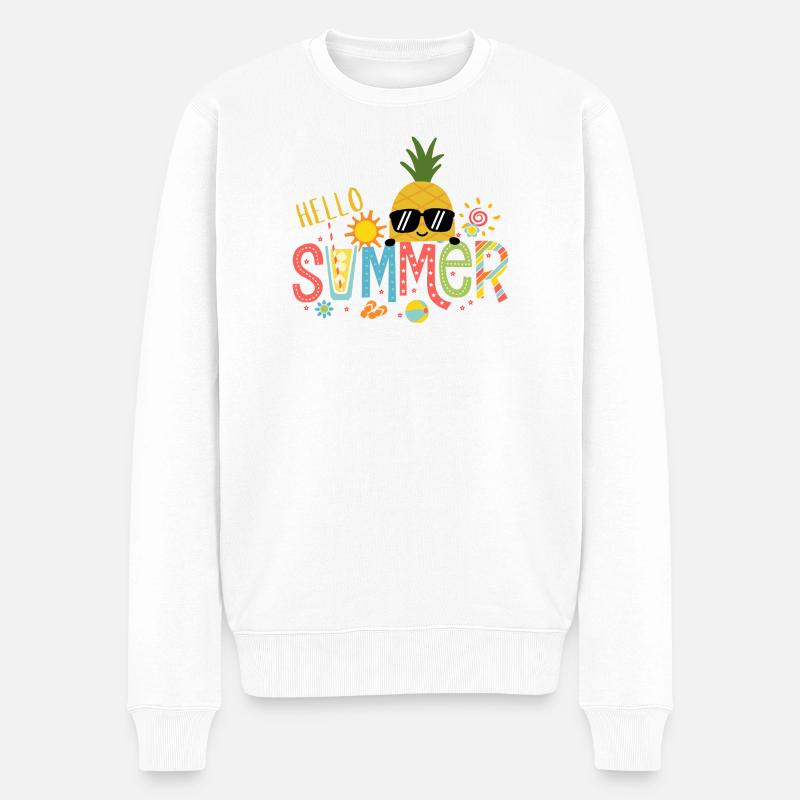 Ananassonne Heller Sommer - Männer Premium Bio Pullover - Weiß