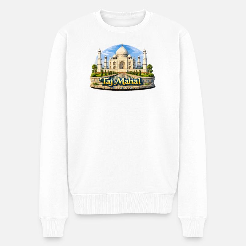 Taj Mahal Illustration - Pull Premium bio Homme - blanc