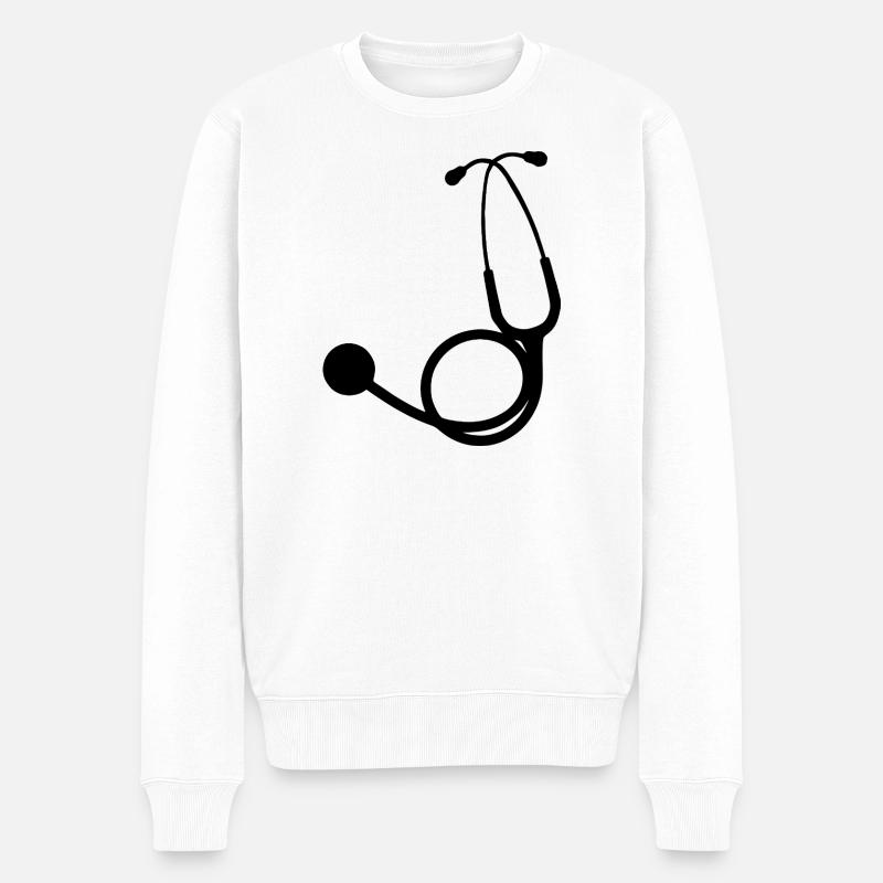 Noir du stéthoscope - Pull Premium bio Homme - blanc