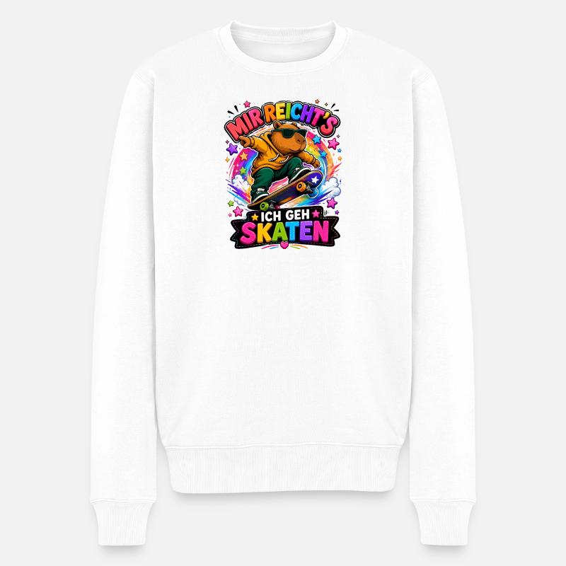 Capybara Skater - Männer Premium Bio Pullover - Weiß
