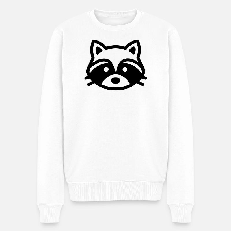 Waschbär - Männer Premium Bio Pullover - Weiß