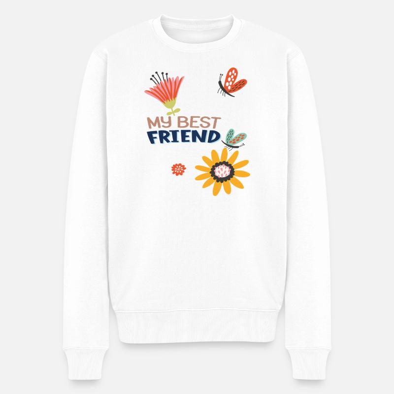 Beste Freunde - Männer Premium Bio Pullover - Weiß