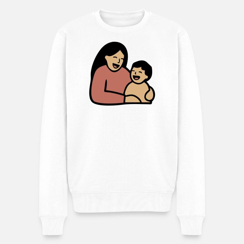 Maman Câlin de bébé Amour - Pull Premium bio Homme - blanc
