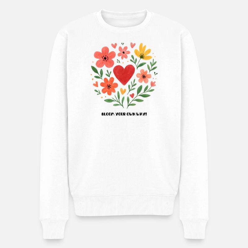 bloom your own way - Männer Premium Bio Pullover - Weiß