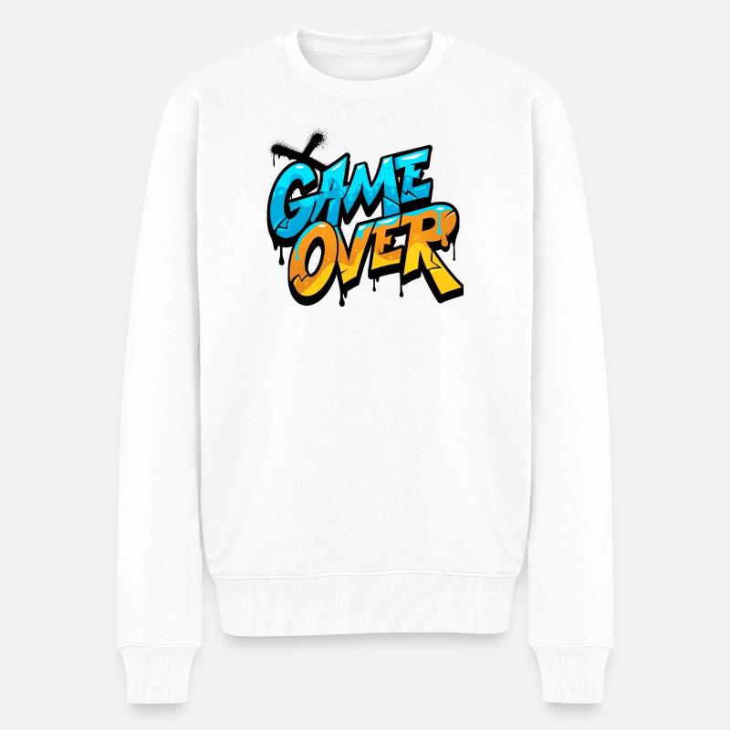 Game Over Graffiti Éclat - Pull Premium bio Homme - blanc