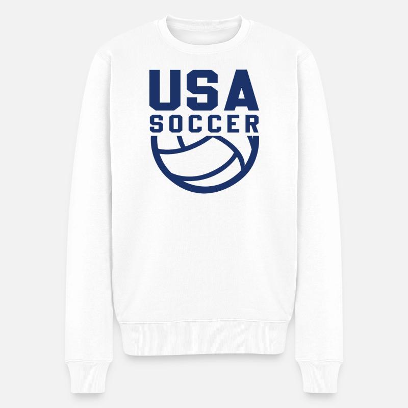 USA Soccer - Männer Premium Bio Pullover - Weiß