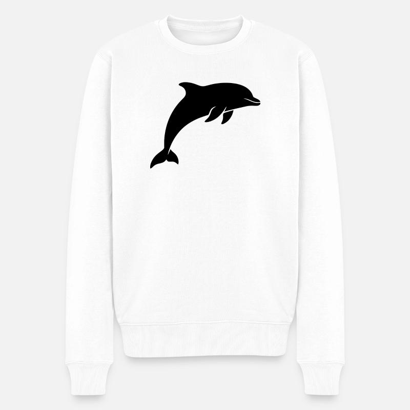 cadeau dauphin Dauphin mignon - Pull Premium bio Homme - blanc
