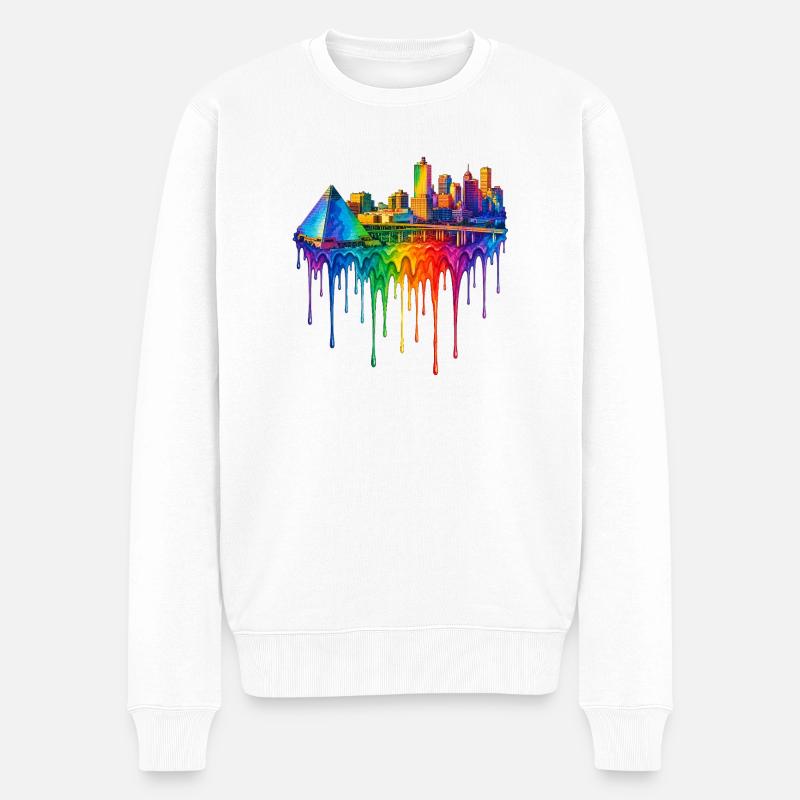 Art dégoulinant de Memphis Tennessee - Pull Premium bio Homme - blanc