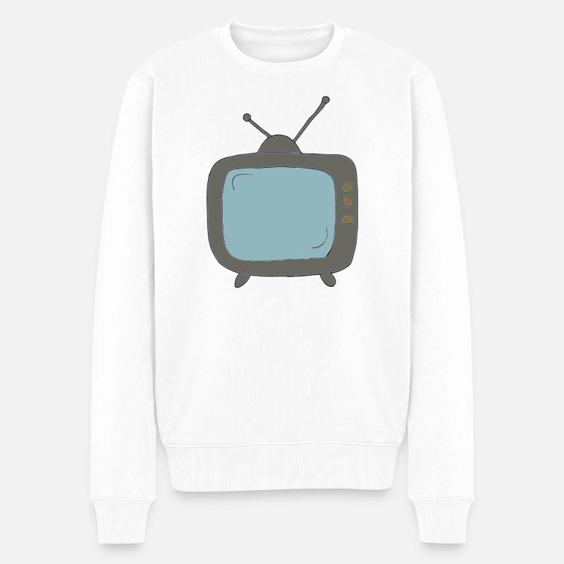 Style de bande dessinée TV - Pull Premium bio Homme - blanc