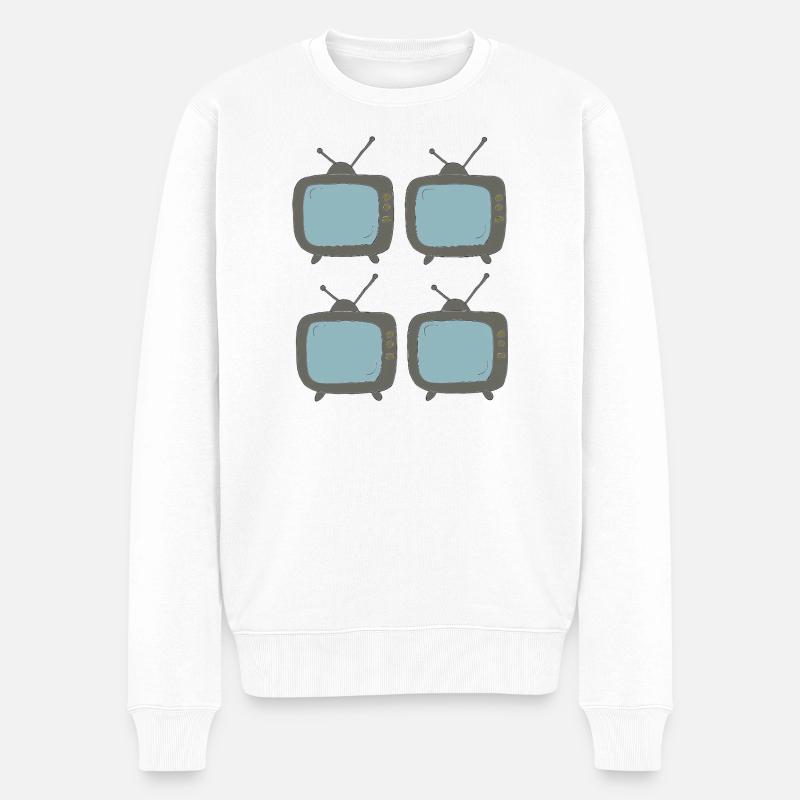 fernseher_4fach - Pull Premium bio Homme - blanc