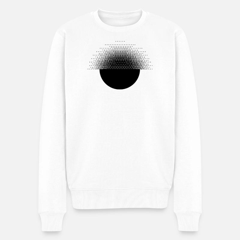 Bitmap-Design von geometrischem und pixeligem Sunburst - Männer Premium Bio Pullover - Weiß