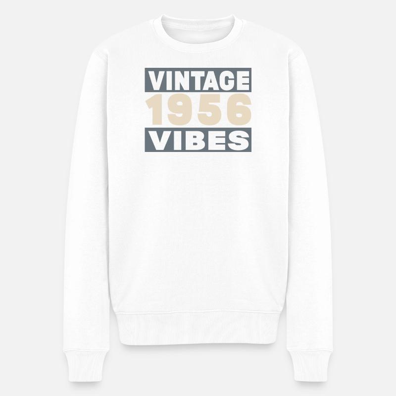 anniversaire 1956 - 70 ans - Pull Premium bio Homme - blanc