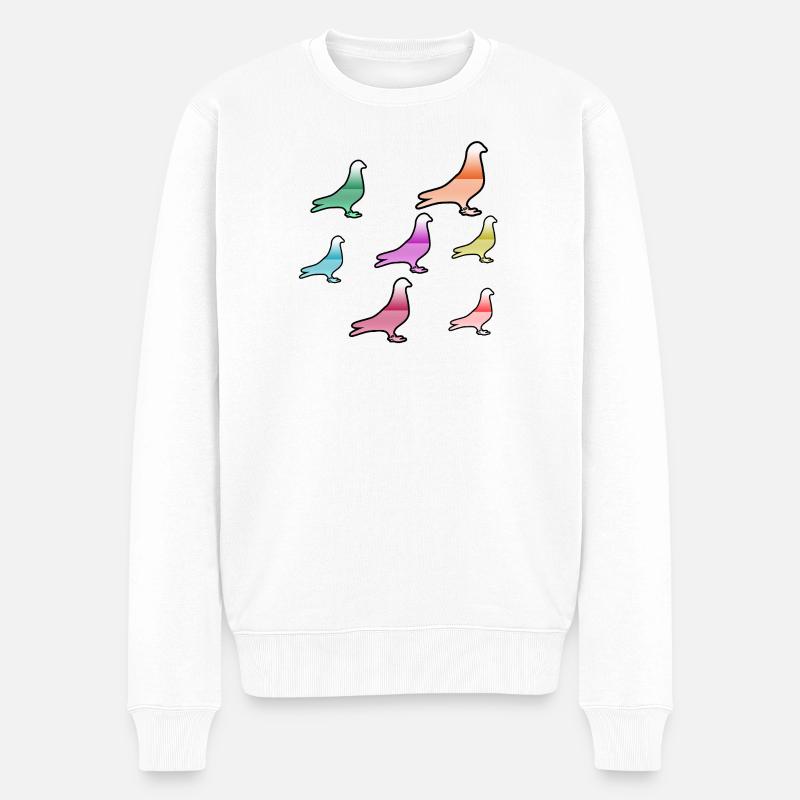 Tauben - Männer Premium Bio Pullover - Weiß