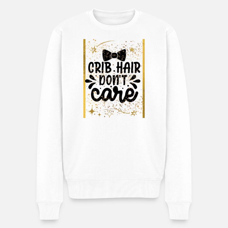 Étoiles dorées sur fond noir - Pull Premium bio Homme - blanc