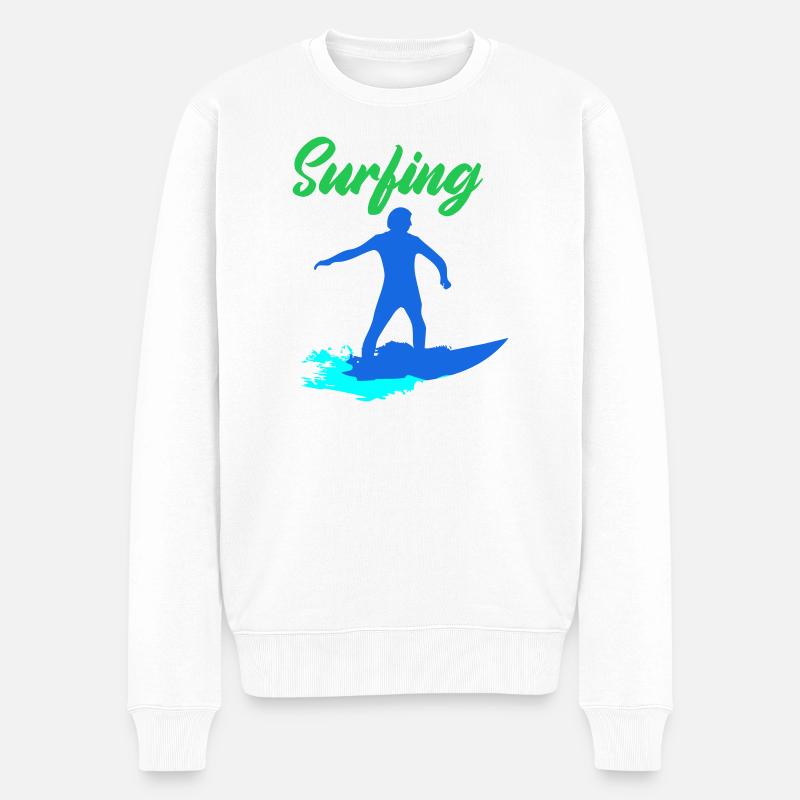 surfer - Männer Premium Bio Pullover - Weiß