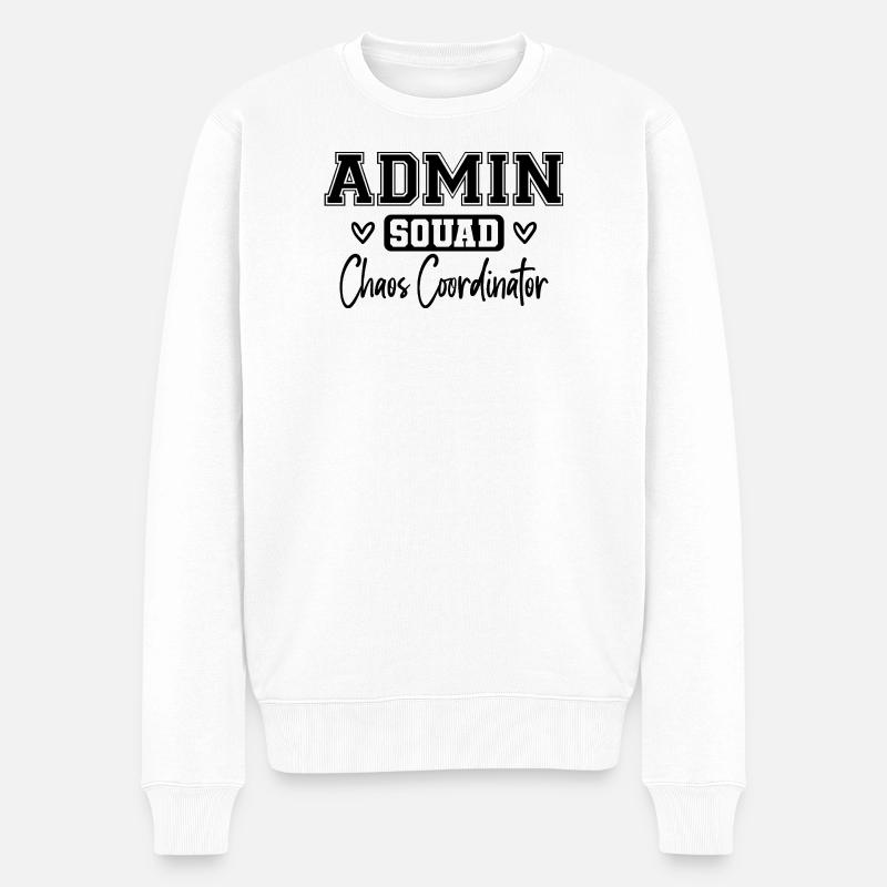 Admin Squad: Farbig Retro Büroteam Geschenk - Männer Premium Bio Pullover - Weiß