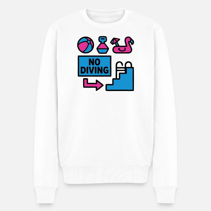 Pool Party Set Sommer 90er - Männer Premium Bio Pullover - Weiß
