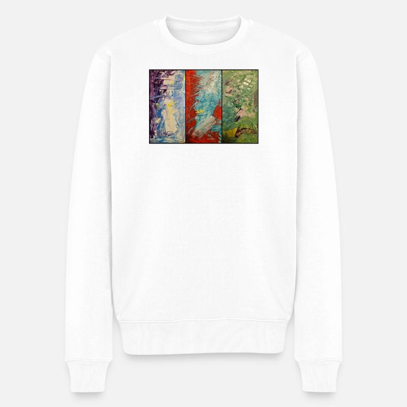 Flux de couleur triptyque - Pull Premium bio Homme - blanc