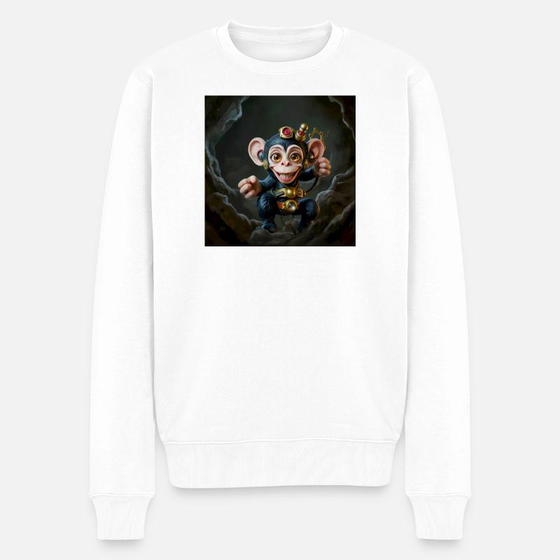 Abenteuerlicher Steampunk-Overall - Männer Premium Bio Pullover - Weiß