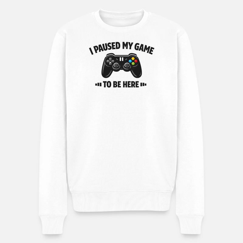 Gaming Design - Männer Premium Bio Pullover - Weiß