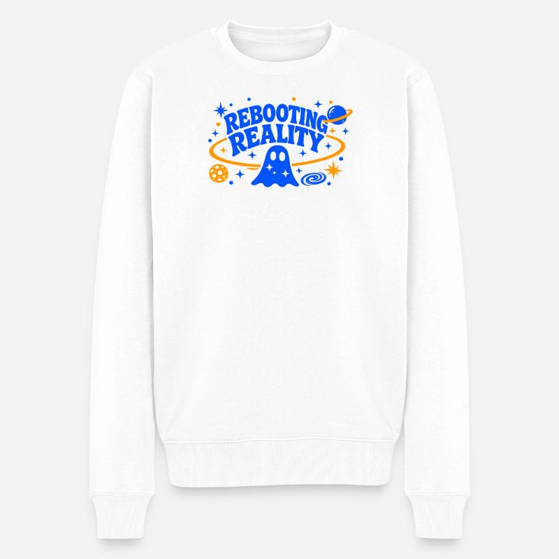 REBOOTING REALITY - Männer Premium Bio Pullover - Weiß