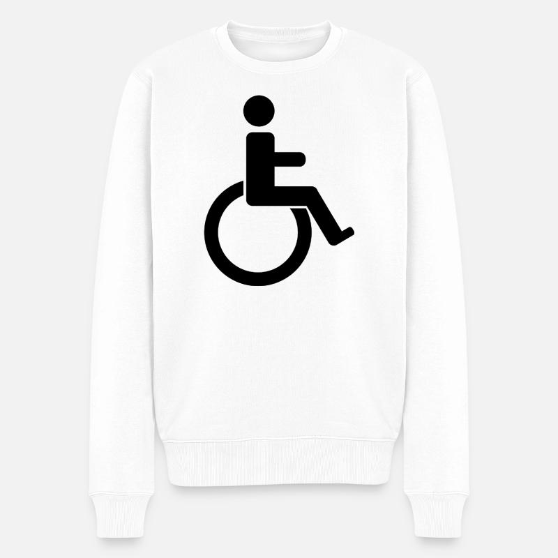 Behindertenschild - Männer Premium Bio Pullover - Weiß