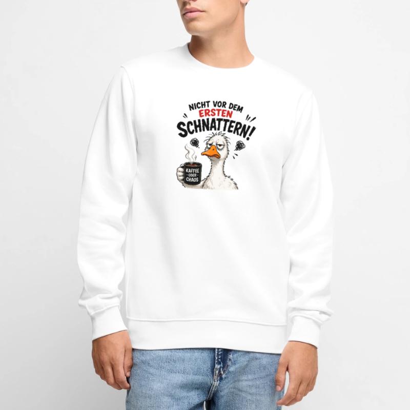  Nicht vor dem ersten Schnattern Kaffee oder Chaos Männer Premium Bio Pullover