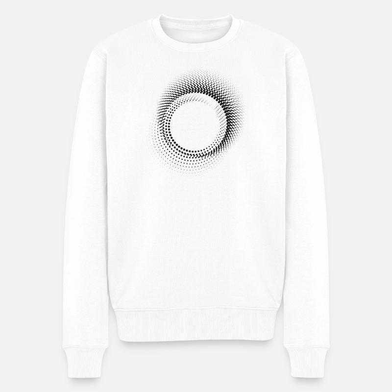 Halo Dot Ring Pattern - Men's Premium Organic Jumper - white