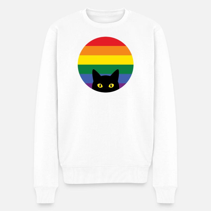 Pride Month LGBT – Späh-Katze - Männer Premium Bio Pullover - Weiß