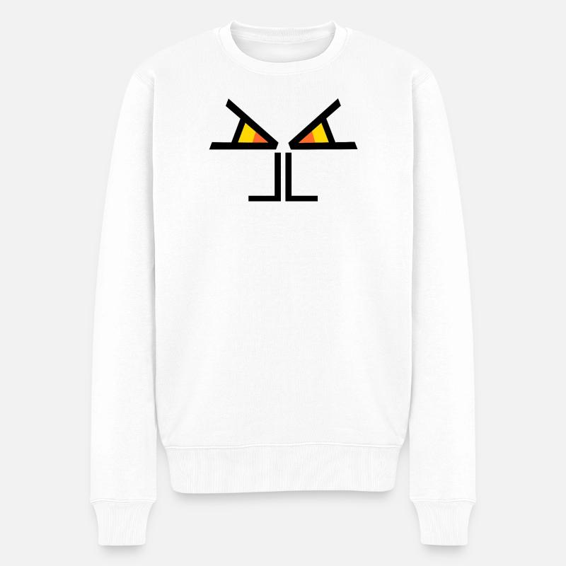 Die Augen sehen dich SCHWARZ - Männer Premium Bio Pullover - Weiß