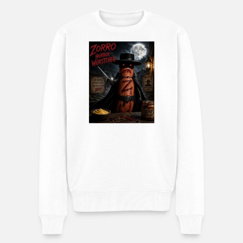 Zorro Horror Würstchen  - Männer Premium Bio Pullover - Weiß
