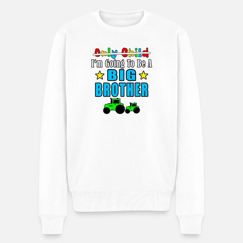 Big Brother-Ankündigung mit Trucks - Männer Premium Bio Pullover - Weiß