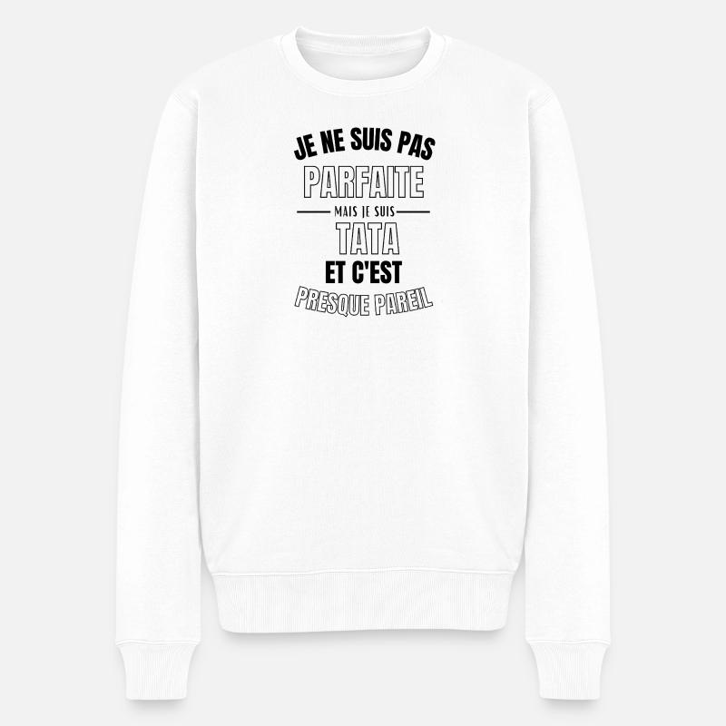 pas parfaite mais tata - Pull Premium bio Homme - blanc